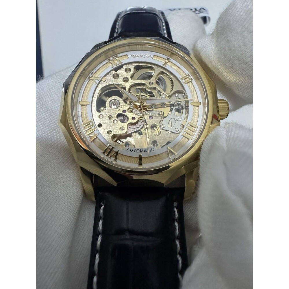 Invicta Objet D Art Epigraph Automatic Men's Watch w/ Skeleton Dial gold/black